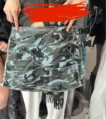 카모 패턴 미니 스커트