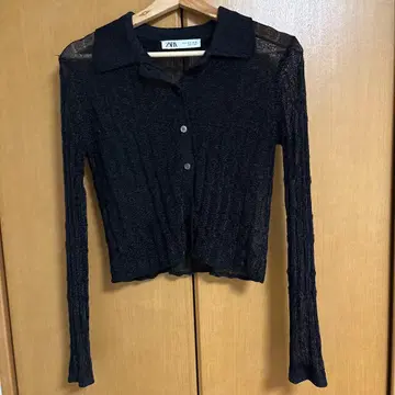 ZARA 블랙 리브 가디건