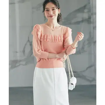 초특가 최저가 세일 택 포함 [라부티크봉봉] 시어콤비프릴니트 핑크