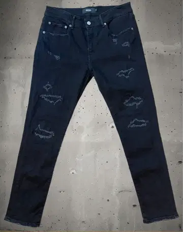 AZUL by MOUSSY 블랙 데미지 스키니진 L