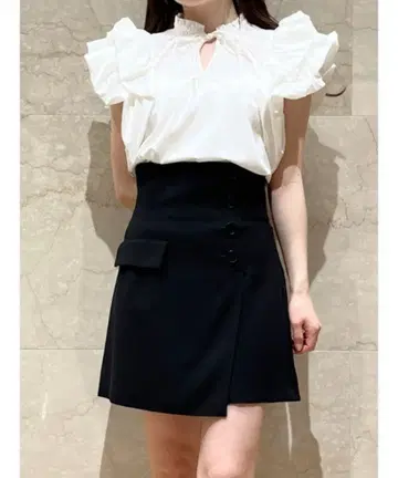 SNIDEL Sustainable 하이웨스트 큐롯 숏팬츠