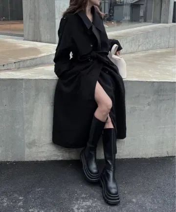 블론디 blondey 멜톤 더블 롱 코트 아우터