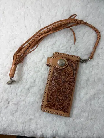 바이커즈 지갑 트래커즈 지갑 네이비 천연 가죽 장지갑