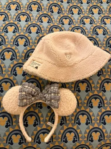디즈니 복슬복슬 버킷햇 머리띠 세트 모자 겨울