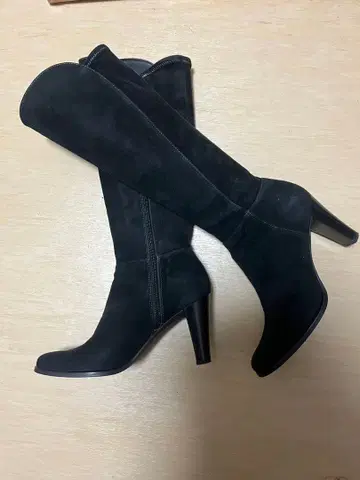 긴자 카네마츠 블랙 스웨이드 롱 부츠 23