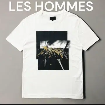 LES HOMMES 레조므 자수 T셔츠 화이트