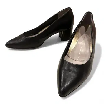 fitfit 가죽 펌프스 24cm 블랙 스틸레토 새상품급