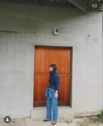 [인기] PUR 이케다 이즈미 니트 울 하이넥 볼륨 귀여운