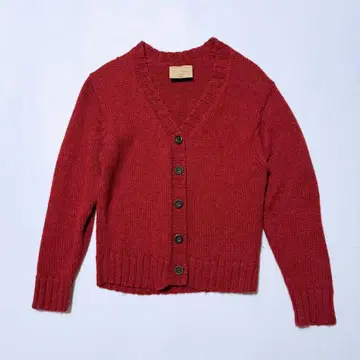 [ 알파카 100% ] Sun Sand Sound 멜로즈 가디건 주홍색