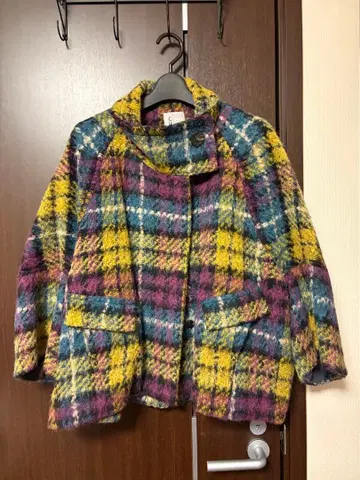 CUBE 울 혼방 멀티 컬러 체크 자켓