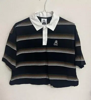 네이비 스트라이프 피케 셔츠 M