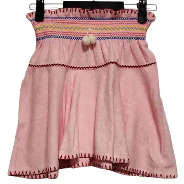 새상품 츠모리치사토 룸웨어 파일 원단 스커트 핑크 자수 룸웨어