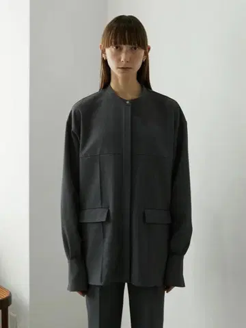 LA PEAU DE GEM pintuck big shirt jacket