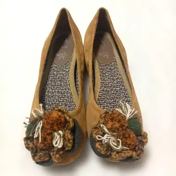 키다리 아저씨 꽃 장식 플랫슈즈 사이즈 23.5