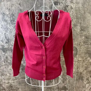 저스길리티 V넥 가디건 드롭 숄더 퍼플 (2)