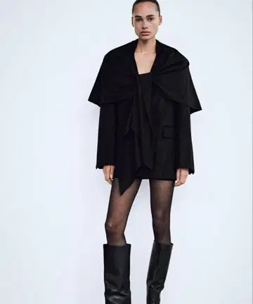 ZARA 울 스카프 오버사이즈 블레이저