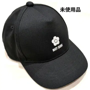 [미사용 새상품] MARY QUANT 캡 블랙 화이트 자수 여성용