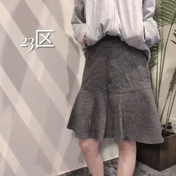 23구 울 알파카 플레어 스커트 사이즈 38 안감 있음