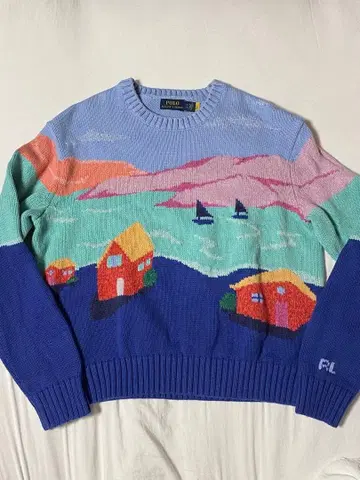 Polo 풍경 무늬 니트 스웨터