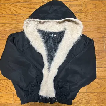 퍼 달린 짧은 기장 다운 자켓 아우터 헤이세이 갸루 y2k