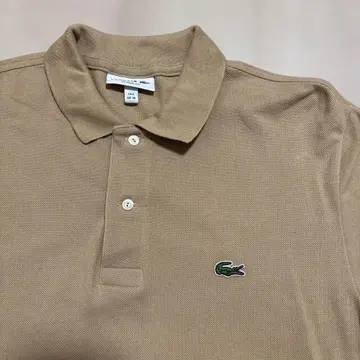 LACOSTE 베이지 피케 셔츠 M
