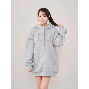 Darich 다리치 DD 로고 비쥬 지퍼 후드티 그레이