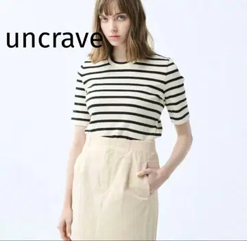 미사용 새상품 uncrave 플라이 스커트 보더 반팔 오부소매