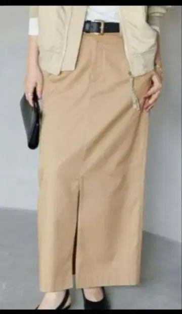 [ SLOBE IENA ] 로우라이즈 치노 라인 스커트 38