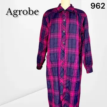 [ 아쥬 로브 ] A962 체크 무늬 셔츠 원피스 레트로 캐주얼 9