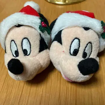 미키 크리스마스 봉제 인형 머리끈 2개