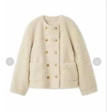 금장 버튼 컬 퍼 자켓