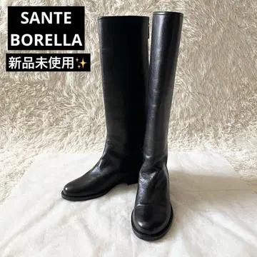 새상품 SANTE BORELLA 산테 보렐라 롱 부츠 백 지퍼 블랙