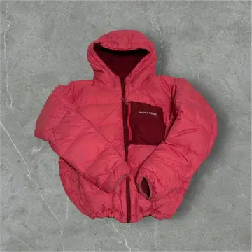 mont-bell pink x wine red down parka