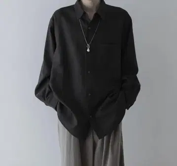 [ M ] remer 루즈 베이직 오버 사이즈 셔츠 듀얼 트위드 카키