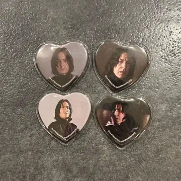 세브루스 스네이프 하트형 캔뱃지 4개 세트.