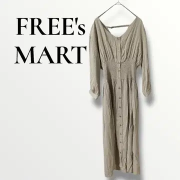 FREE's MART 프리즈마트 긴팔 프릴 원피스 핑크 베이지