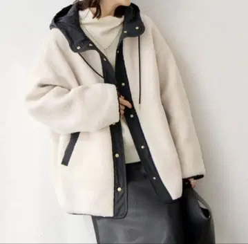 리브 드와 후드 보아 코트