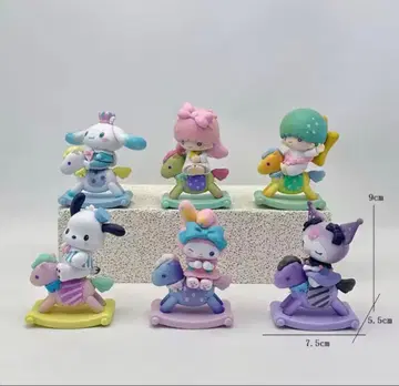 산리오 피규어 회전목마 6세트