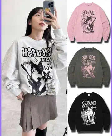 Cavish Design Selle 그래픽 맨투맨