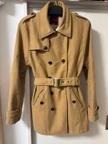 SEANA() 퍼 탈착 숏 트렌치코트