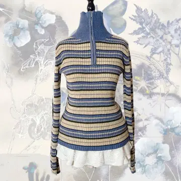 2023 완판템 Tina:Jojun 하프 지퍼 보더 니트