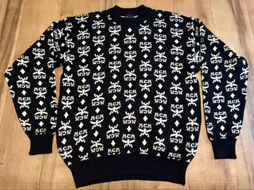빈티지 MCM 모노그램 올 패턴 니트 스웨터 S
