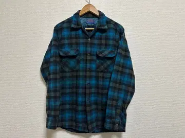 Pendleton 보드 셔츠 블루 옴브레 쉐도우 체크 L