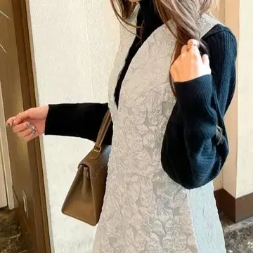 새상품 FUTIER LAND 퓨티아랜드 자카드 롱 원피스