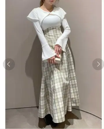 새상품 더즈린 빅 컬러 체크 코르셋 원피스