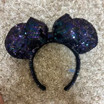 Disney 미키 스팽글 머리띠 블랙 보라색