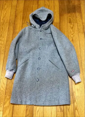 BUTWIN 후드 부착 그레이 울 코트 40