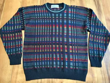 프랑스제 빈티지 JACQUARD 멀티 컬러 니트 스웨터