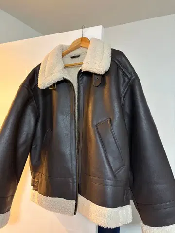 H&M 다크 브라운 쉘파 자켓 US XL