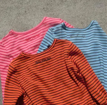 HTH 크롭 보더 와플 롱 티